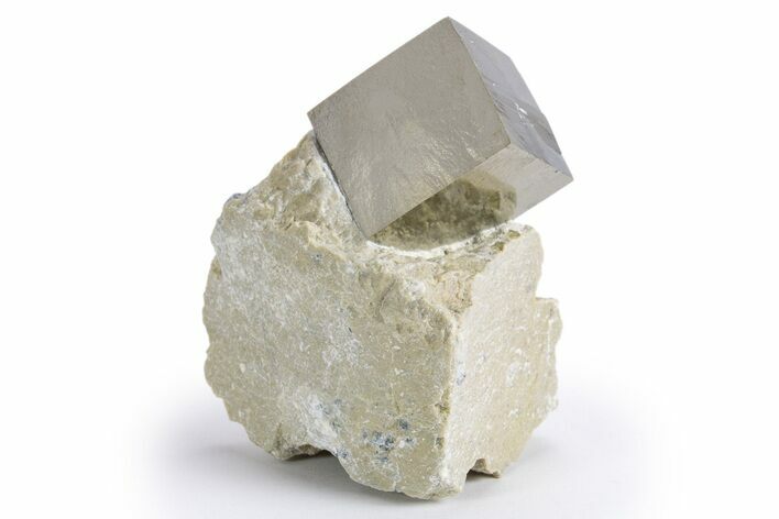 Natural Pyrite Cube In Rock - Navajun, Spain #324978